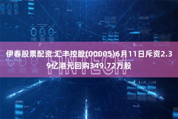 伊春股票配资 汇丰控股(00005)6月11日斥资2.39亿港元回购349.72万股