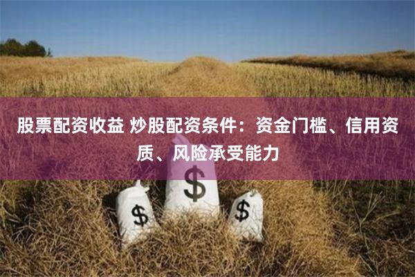 股票配资收益 炒股配资条件：资金门槛、信用资质、风险承受能力